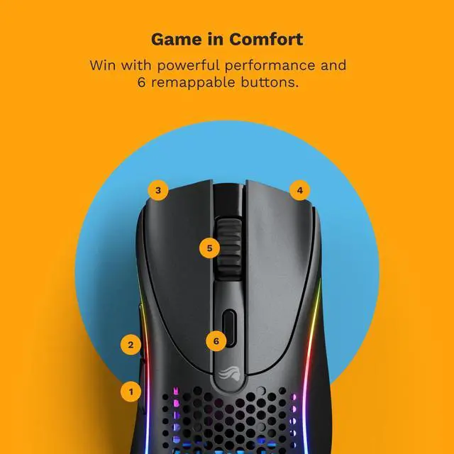 Alt view image 3 of 5 - Glorious Gaming - Model D 2 Wireless Ergonomic Mouse, Superlight 66g, up to 210 hr Battery Life, 26K Optical Sensor, 6 Programmable Buttons, 80 Million Clicks, FPS, MMO, MOBA, Battle Royale (Black)