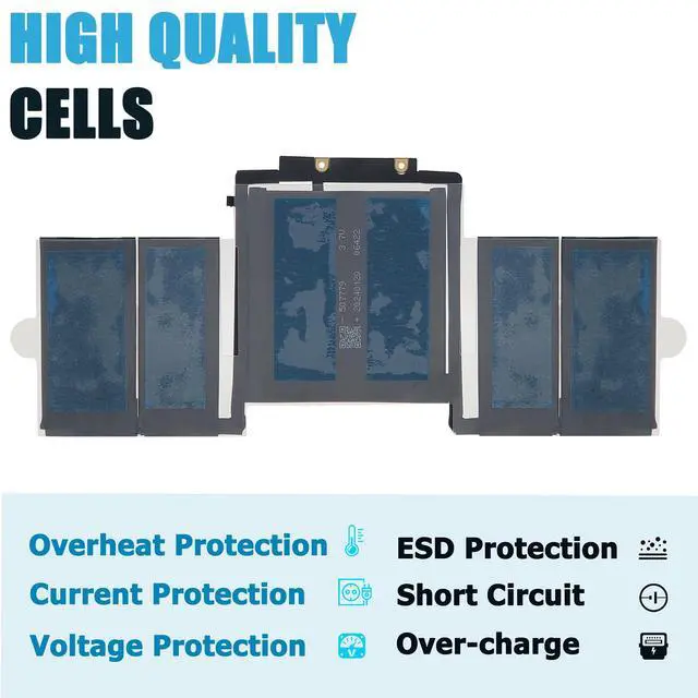 Alt view image 3 of 5 - Tinkerpal A1819 A1706 Laptop Battery Compatible with MacBook Pro 13 inch Touch Bar (Late 2016, Mid 2017) with Tools EMC3071 EMC3163 11.41V 49.29Wh