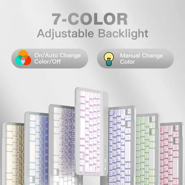 Alt view image 5 of 5 - Cousper for iPad mini 7 Keyboard Case A17 Pro 2024/iPad Mini 6 Generation Case with Keyboard 2021 8.3 Inch, Pencil Holder, 7 Color Backlit Detachable Keyboard Cover for iPad mini 7th/6th Gen,Grey