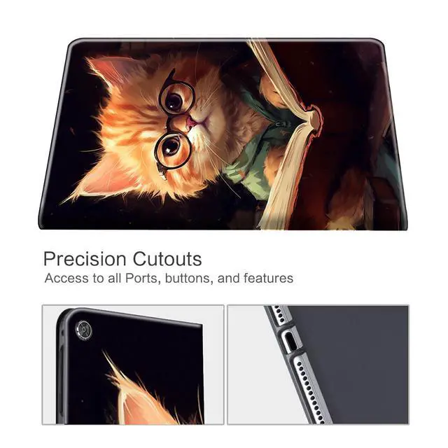 Alt view image 3 of 5 - BEOTIWAD for All-New Amazon Fire Max 11 Tablet (13th Generation,2023 Release),PU Leather Multi-Angle Anti Slide Stand Cases with Auto Wake/Sleep for Fire Max 11 2023 Tablet,Kitten with Glasses