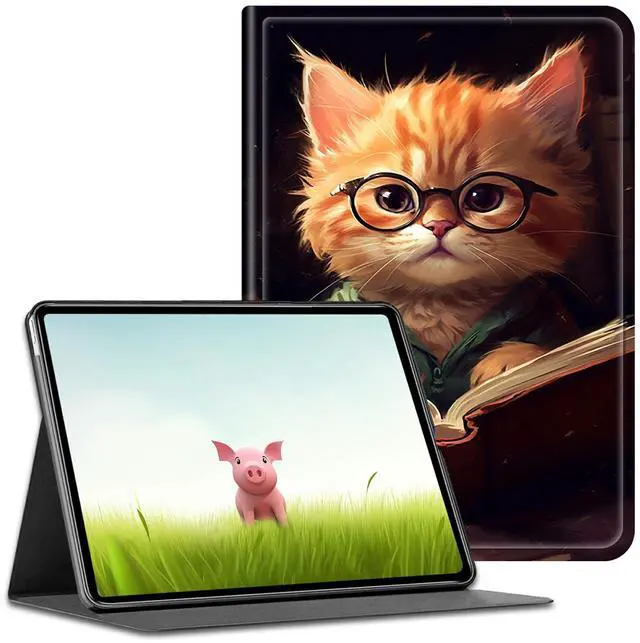 Main image of BEOTIWAD for All-New Amazon Fire Max 11 Tablet (13th Generation,2023 Release),PU Leather Multi-Angle Anti Slide Stand Cases with Auto Wake/Sleep for Fire Max 11 2023 Tablet,Kitten with Glasses