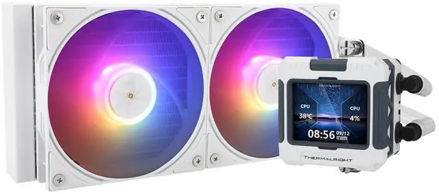 Main image of Thermalright FW 240 White ARGB-240mm AIO CPU Liquid Cooler,IPS LCD Screen with 320 * 240 Resolution,for AM4/AM5,Intel LGA1700/1851,2.4 inchScreen for Images and Double Fans-White