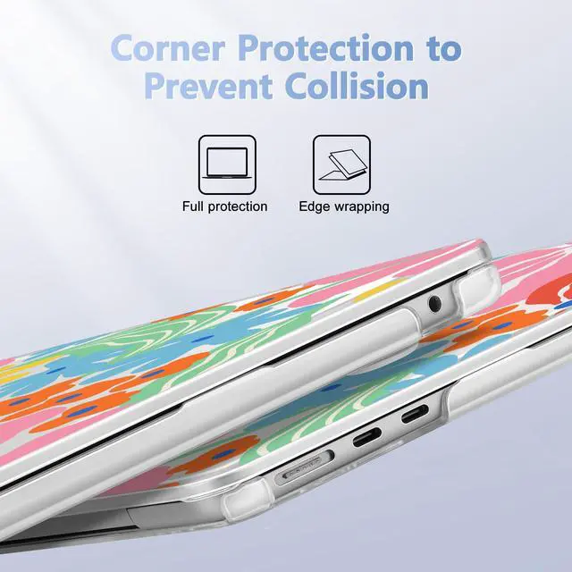 Alt view image 2 of 5 - May Chen [2025 New Pattern] for MacBook Air 13.6 inch Case M2 M3 M4 Chip Model: A2681 A3113 A3240, 2022-2025 Release, Plastic Hard Shell Cover with Screen Protector & Keyboard Skin - Colorful Floral