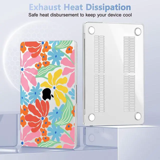 Alt view image 4 of 5 - May Chen [2025 New Pattern] for MacBook Air 13.6 inch Case M2 M3 M4 Chip Model: A2681 A3113 A3240, 2022-2025 Release, Plastic Hard Shell Cover with Screen Protector & Keyboard Skin - Colorful Floral