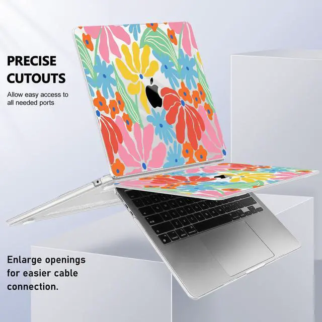 Alt view image 5 of 5 - May Chen [2025 New Pattern] for MacBook Air 13.6 inch Case M2 M3 M4 Chip Model: A2681 A3113 A3240, 2022-2025 Release, Plastic Hard Shell Cover with Screen Protector & Keyboard Skin - Colorful Floral