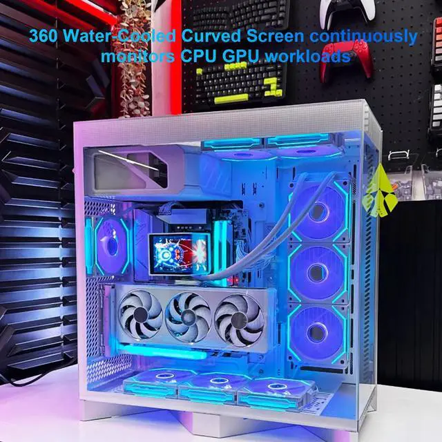 Alt view image 4 of 5 - wisecoco Portable Water Cooling Curved Screen Monitor 6.5 inch 2K 2240 x 1080 IPS with Magnic Stand External Computer Laptop LCD Monitor for PC Laptop Desktop (White)