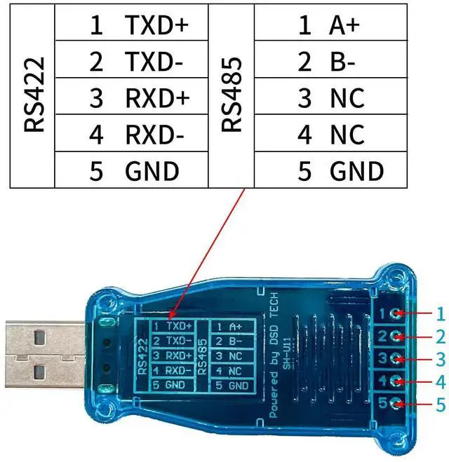 Alt view image 2 of 5 - DSD TECH SH-U11 USB to RS485 RS422 Converter with FTDI FT232R Chip Work for Modbus