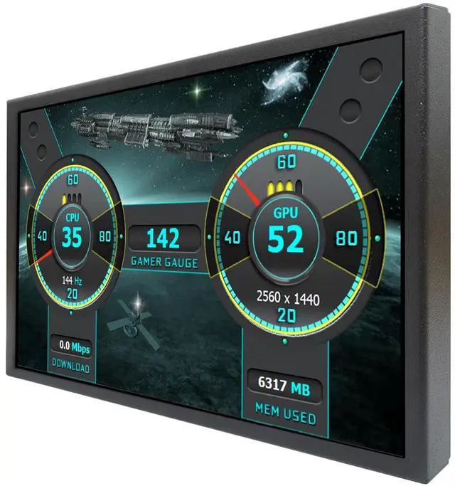 Main image of VSDISPLAY 8 Inch 1280x800 IPS LCD Monitor Portable Small Display Supports Theme Edit for Computer PC Case Inside Screen Monitoring CPU GPU RAM Temp Data,Black