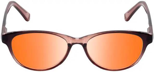 Alt view image 5 of 5 - Medspex Corinne McCormack Polly Color Therapy Reading Glasses +2.75 Pink Black Fade/FL-41 Rose Womens Fluorescent Light Sensitivity Chromotherapy Chakra Healing