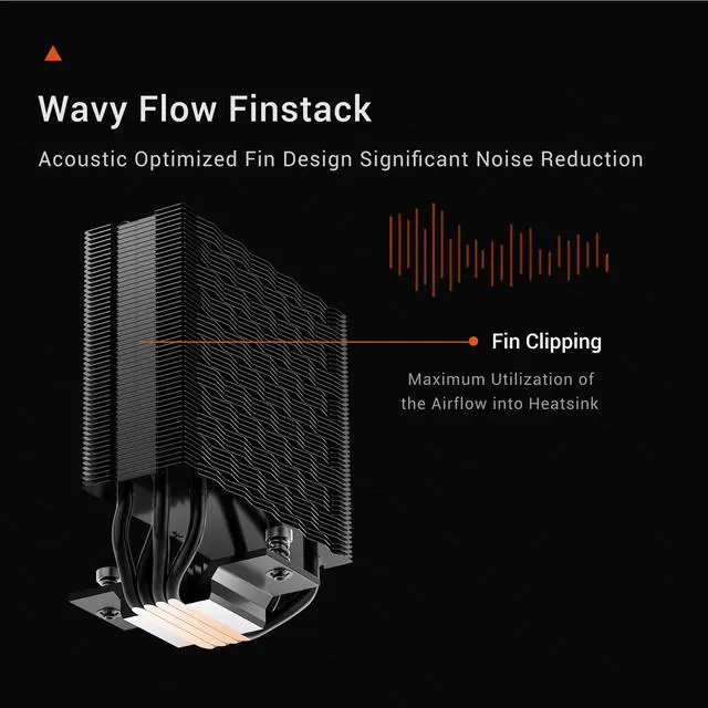 Alt view image 3 of 5 - PCCOOLER CPU Air Cooler with Digital Display, Non-RGB Version, 4 Heat Pipes, High-Performance Quiet Tower Cooler, LGA 115X/1200/1700/1851, AM4/AM5 (CPS RT400 Digital BK)