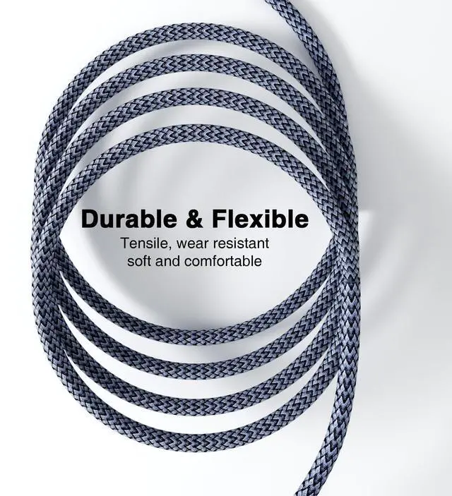 Alt view image 2 of 5 - Msaose Braided Thunderbolt 4 Cable 15 FT 2 Pack Compatible, 20Gbps, 240W PD, 5K@60Hz, 4K@60Hz for Mac mini M4 / M4 Pro, iPhone 17, MacBook Pro/Air, SSD, Docking, eGPU, XPS, USB4