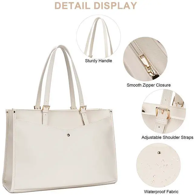 Alt view image 5 of 5 - BAGOK Laptop Tote Bag Women, Work Tote with Multi Pockets, Nurse Bag with Large Cup Holder, For Work, Travel, Daily Use