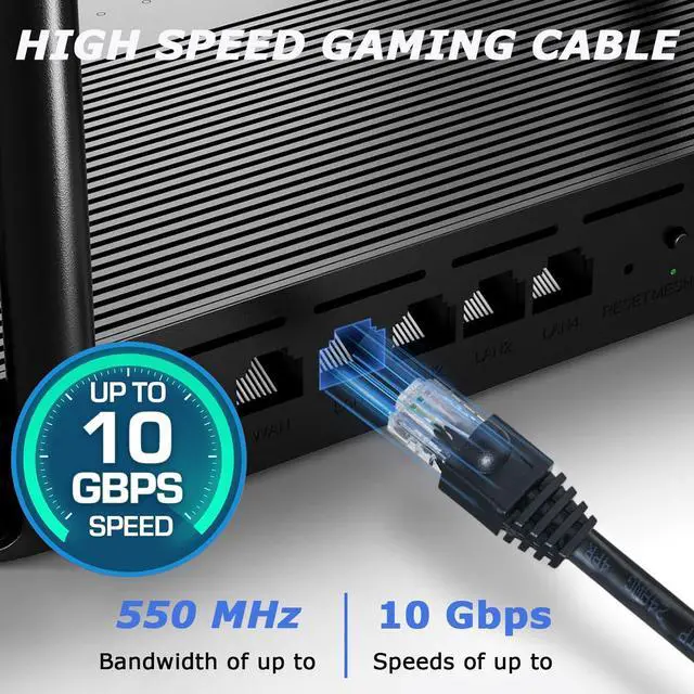 Alt view image 4 of 5 - HANNLINTE Cat 6 Patch Cables 10ft (10 Pack), Cat6 Ethernet Cable for Patch Panel to Switch, Compatible with 5 Port Switch POE, 24AWG Pure Copper, UTP, Internet, Network Cable - Black 10 Feet