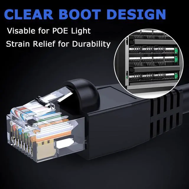 Alt view image 5 of 5 - HANNLINTE Cat 6 Patch Cables 10ft (10 Pack), Cat6 Ethernet Cable for Patch Panel to Switch, Compatible with 5 Port Switch POE, 24AWG Pure Copper, UTP, Internet, Network Cable - Black 10 Feet