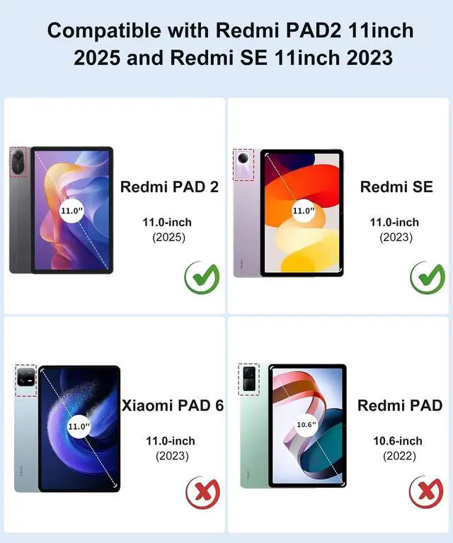 Alt view image 2 of 5 - Keyboard case for Xiaomi RedmiPad2 11 inch 2025, Detachable Wireless Bluetooth Folio Keyboard Case with Protective Slim Stand Cover Case, Pen Holder, Light & Thin, Rechargeable (Grass Green)