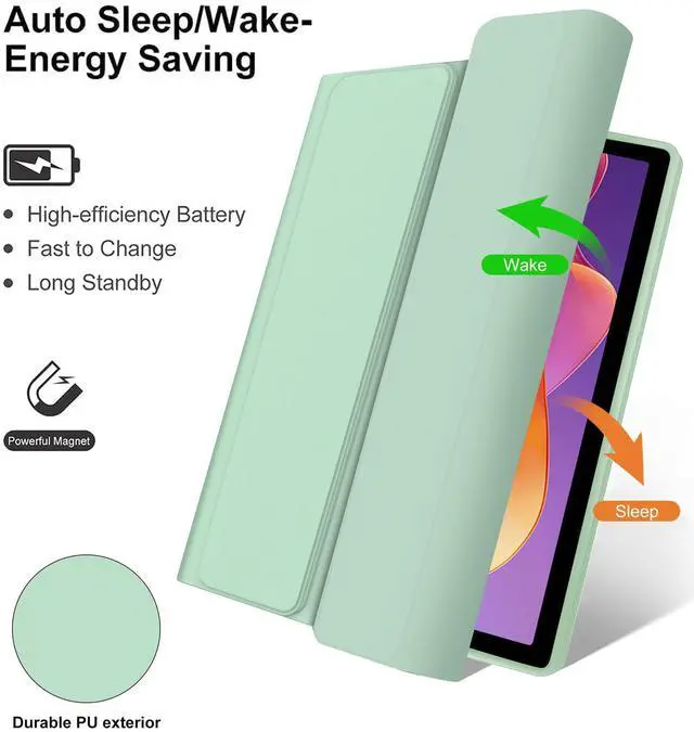 Alt view image 5 of 5 - Keyboard case for Xiaomi RedmiPad2 11 inch 2025, Detachable Wireless Bluetooth Folio Keyboard Case with Protective Slim Stand Cover Case, Pen Holder, Light & Thin, Rechargeable (Grass Green)