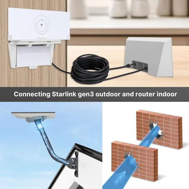 Alt view image 5 of 5 - Zeus & Ruta Starlink Gen 3 Cable, 100FT/30.5M Starlink Replacement Cable, High-Speed Satellite Internet Accessory for Starlink Standard Gen 3, CE/UL/FCC Professional Certification