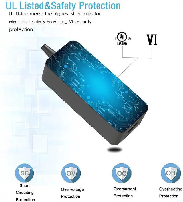 Alt view image 2 of 5 - Superer 45W AC Charger Fit for Acer Spin 1 SP111-31 SP111-31N SP111-32N SP111-33 SP113-31 SP111-33-P88 N16W2 N18H1 SP111-32N-P6CV SP111-33-P4VC Laptop Adapter Power Supply Cord UL Listed
