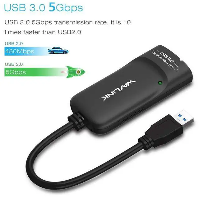 Alt view image 5 of 5 - WAVLINK USB 3.0 to HDMI Adapter for Multiple Displays, 2K (2048x1152), Up to 6 Monitors, DisplayLink Certified, External Video Graphics Card Adapter with Audio Port for Windows,Mac OS,Chrome OS