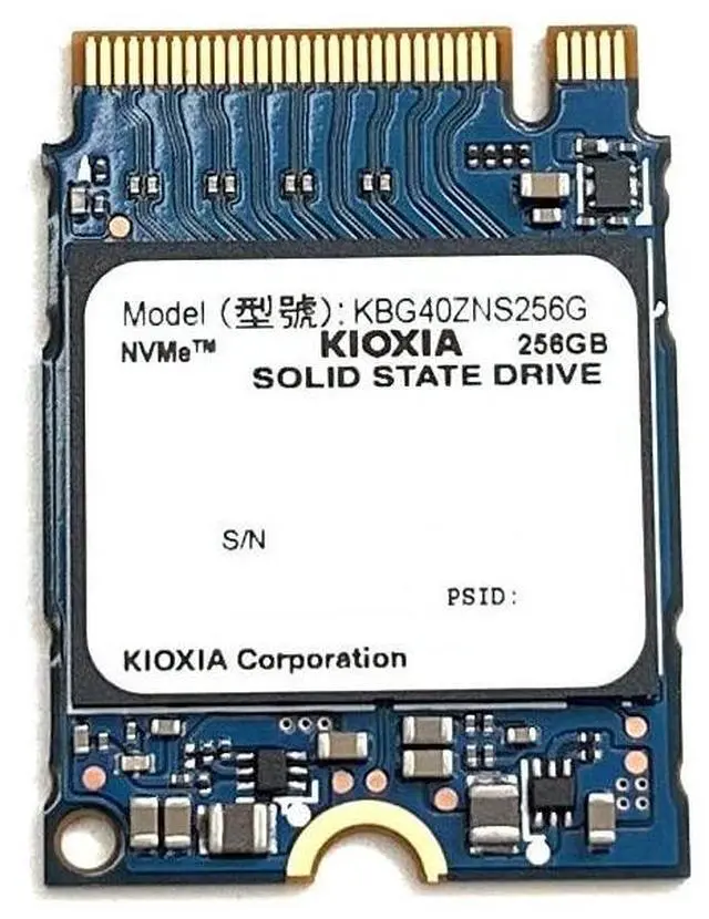 Alt view image 2 of 3 - Kioxia SSD 256GB M.2 2230 30mm NVMe PCIe Gen3 x4 KBG40ZNS256G BG4 Solid State Drive for Surface Pro Steam Deck Dell HP Lenovo Ultrabook Tablet