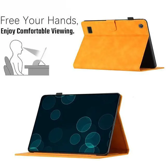 Alt view image 2 of 5 - Dteck Cute Butterfly Case for Fire 7 (9th/7th/5th Generation) Tablet 7" 2019/2017/2015 Released, PU Leather Protective Case with Auto Sleep Wake, Foldable Stand, Card Slots, Slim Folio Cover, Yellow