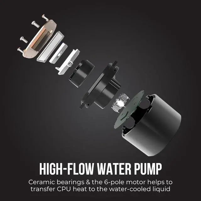 Alt view image 3 of 5 - Osprey 240mm AIO CPU Cooler, Copper Radiator with 2400RPM Digital Display Pump, ARGB Fans, Leakproof Technology, PWM Control, CSM Utility App, Supports Intel LGA 1700/1200/115X & AMD AM5/AM4, Black