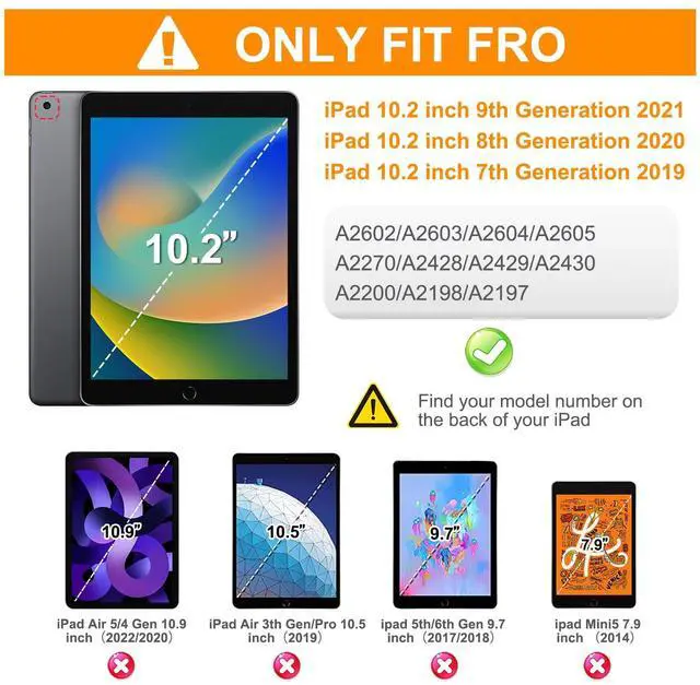 Alt view image 2 of 5 - BRAECN for iPad 9th Generation Case, iPad 10.2 Case with Built in Screen Protector, Hand Strap, Swiveling Stand, Shoulder Straps, Heavy Duty Rugged Case for iPad 8th/7th Gen 10.2 Inch-Red