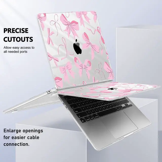 Alt view image 5 of 5 - May Chen [2025 New Pattern] for MacBook Air 13.6 inch Case M2 M3 M4 Chip Model: A2681 A3113 A3240, 2022-2025 Release, Plastic Hard Shell Cover with Screen Protector & Keyboard Skin - Pink Bows