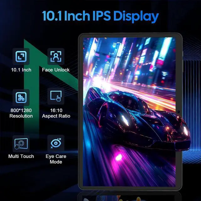 Alt view image 4 of 5 - 10 Inch Android 15 Tablet with Keyboard, 26GB RAM+256GB ROM(2TB Expand), 2-in-1 Tablet with 8000mAh Battery, 2.4G/5G WiFi, Widevine L1, Dual Camera, Split Screen, Mouse, Stylus, Case(Green Case)