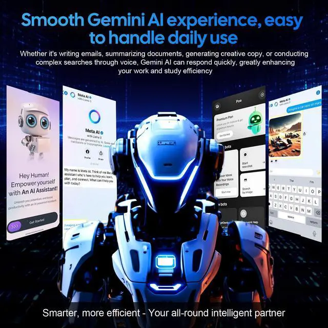 Alt view image 5 of 5 - 10 Inch Android 15 Tablet with Keyboard, 26GB RAM+256GB ROM(2TB Expand), 2-in-1 Tablet with 8000mAh Battery, 2.4G/5G WiFi, Widevine L1, Dual Camera, Split Screen, Mouse, Stylus, Case(Green Case)