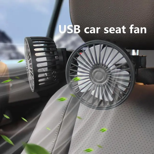 Alt view image 2 of 5 - Fan for Car Back Seat, 2025 New Dual Head Car Fans that Blow Cold Air, USB Fans for Backseat, Adjustable Clip Vehicles Rear Seat Air Fan for Sedan SUV RV, Cars Cooling for Backseat