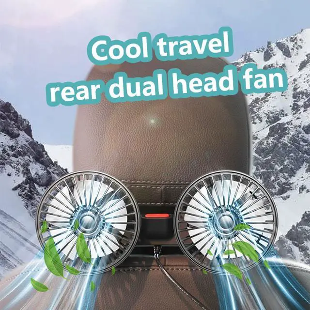 Alt view image 3 of 5 - Fan for Car Back Seat, 2025 New Dual Head Car Fans that Blow Cold Air, USB Fans for Backseat, Adjustable Clip Vehicles Rear Seat Air Fan for Sedan SUV RV, Cars Cooling for Backseat