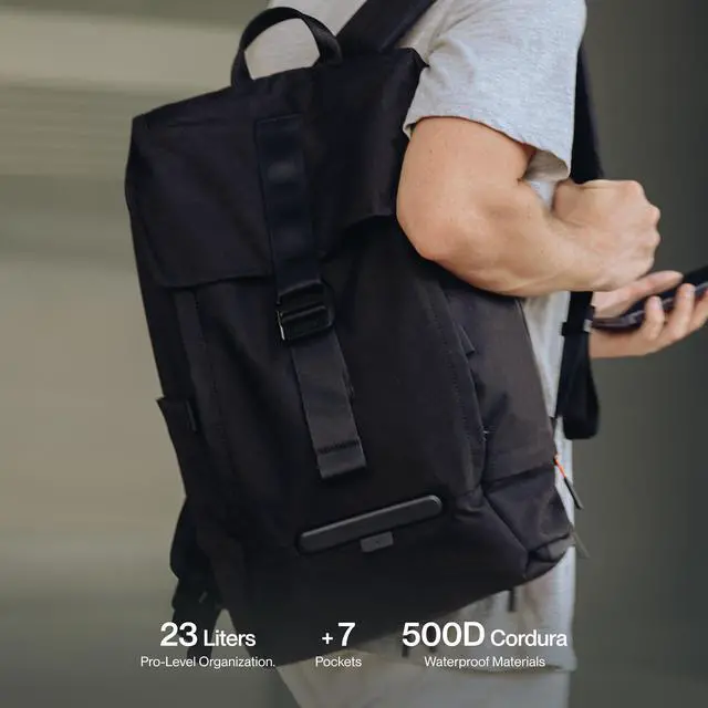 Alt view image 2 of 5 - UNIT 1 TORCH Backpack  23L Expandable Commuter, Travel & Business Bag  Smart LED Compatible, Waterproof 500D Cordura, TSA Laptop Sleeve (1316"), Back Padding, Wet Compartment