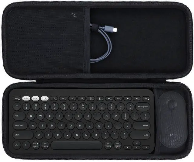 Main image of Lebakort Hard Carry Case Compatible with Logitech Pebble Keys 2 Combo K380s K380 Keyboard + M350 Pebble Mouse Combo (Black Case)