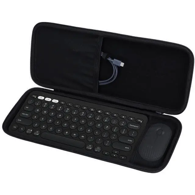 Alt view image 2 of 5 - Lebakort Hard Carry Case Compatible with Logitech Pebble Keys 2 Combo K380s K380 Keyboard + M350 Pebble Mouse Combo (Black Case)