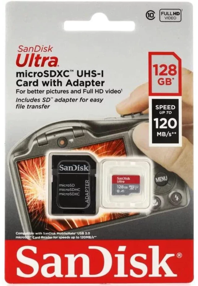 Main image of Verified by SanFlash for 770-6747-743 Sandisk Ultra 128GB microSD Memory Card for Fire Tablets and Fire -TV