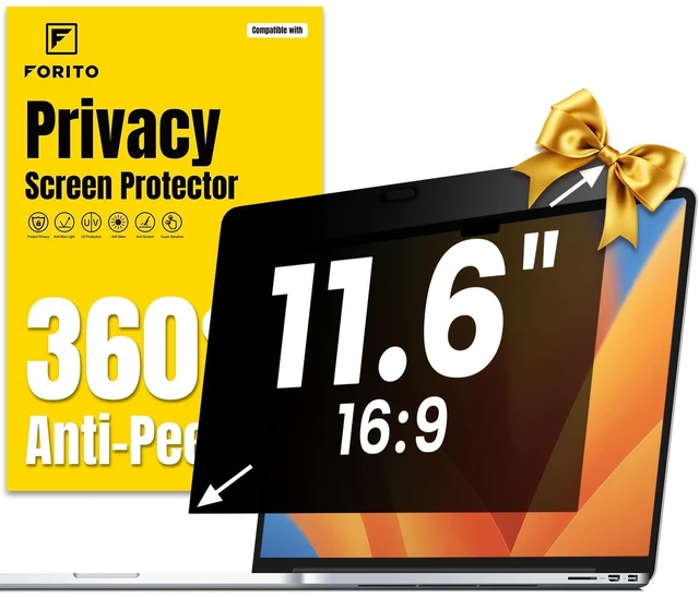 Main image of F FORITO 11.6 Inch Laptop Privacy Screen Protector, 360 Anti Peeping and Anti Glare Laptop Privacy Shield Compatible with 11.6" Acer/Lenovo/HP/ASUS/Dell with 16:9 Aspect Ratio