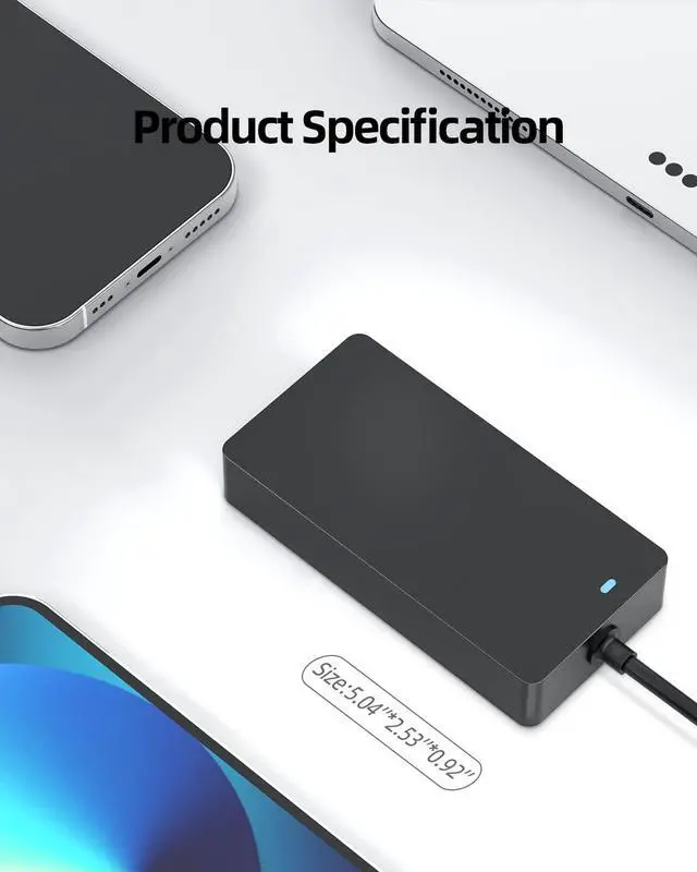 Alt view image 5 of 5 - 130W USB C Charger Fit for Dell XPS 15 17 Laptop Charger - (Replacement Fit for XPS 15 17 9500 9510 9700 9710 9575 P91F P92F P73F Type-C Power Supply Adapter Cord)