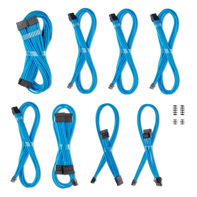 Alt view image 3 of 3 - CableMod Pro ModMesh Sleeved Cable Kit for Corsair Type 5 (Lt Blue, 2 x 8p)