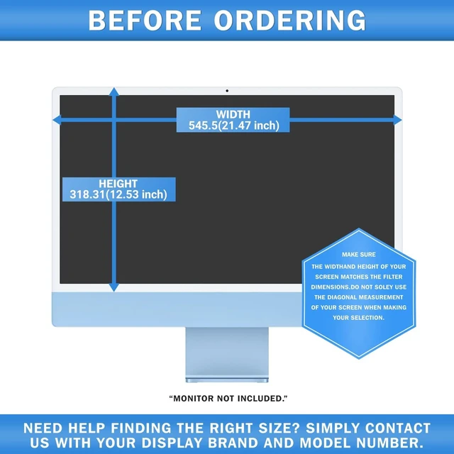 Alt view image 2 of 5 - Removable 24 inch iMac Privacy Screen Filter (2021-2024, M1, M3, M4 Chip)