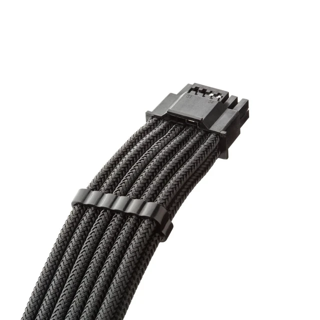 Alt view image 2 of 5 - CableMod C-Series Pro ModMesh Sleeved 12V-2x6 12VHPWR StealthSense PCIe Cable for Corsair Type 5 RMX Shift (16 to 4 x 8-pin, Black)