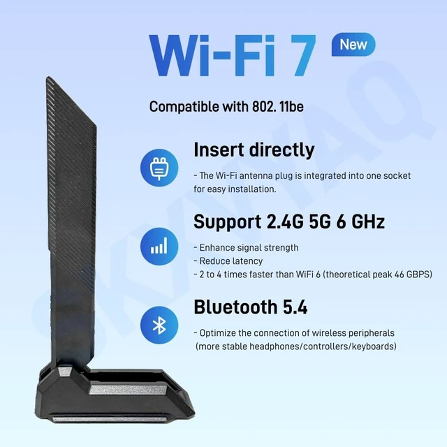 Alt view image 3 of 5 - WiFi 7 Antenna 2.4/5/6G Dual WiFi 6E for ASUS Maximus Z890,ROG Strix Z890-I