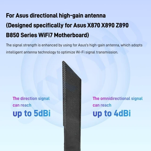 Alt view image 4 of 5 - WiFi 7 Antenna 2.4/5/6G Dual WiFi 6E for ASUS Maximus Z890,ROG Strix Z890-I