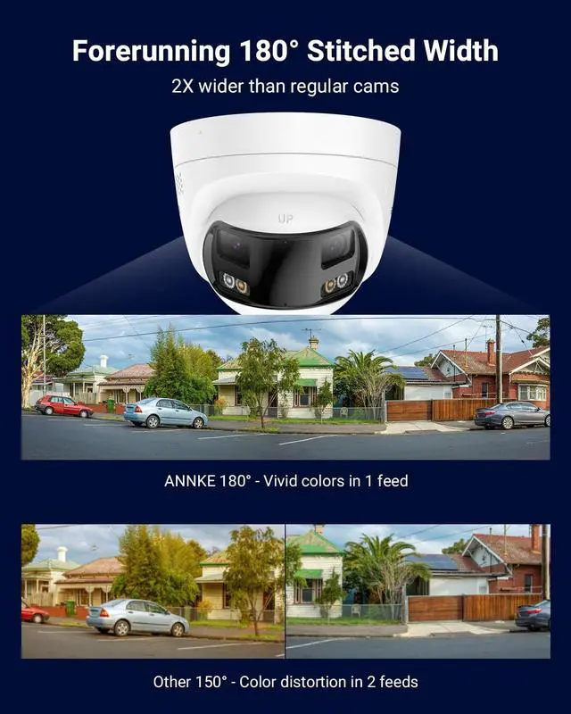 Alt view image 2 of 5 - ANNKE FCD600 PoE Security Camera Outdoor with Dual-Lens 180 Filed of View, 6MP IP Surveillance Camera Support Color Night Vision, Person/Vehicle Detection, Two-Way Talk, Built-in SD Card Slot
