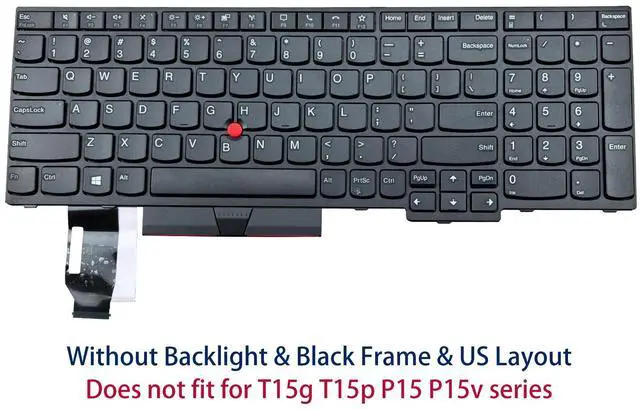 Alt view image 2 of 5 - BestParts Non-Backlit Laptop Keyboard Replacement for Lenovo Thinkpad T15 T15 Gen 2 P15s Gen 1 P15s Gen 2 US Layout Black Frame 5N20V77963 5N20V78035 5N20V78144