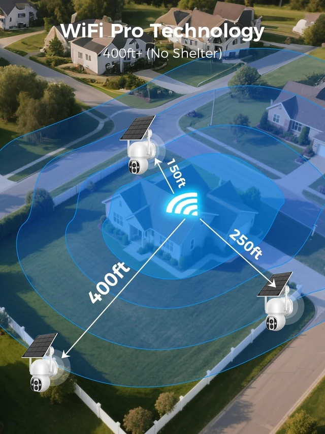 Alt view image 2 of 5 - GAIEXCE 2K Solar Security Camera Wireless Outdoor, 4MP HD Resolution, PIR/AI HumanDetection, 360 View Pan/Tilt, Colorful Night Vision, Two-Way Audio, 2.4G/5G WiFi
