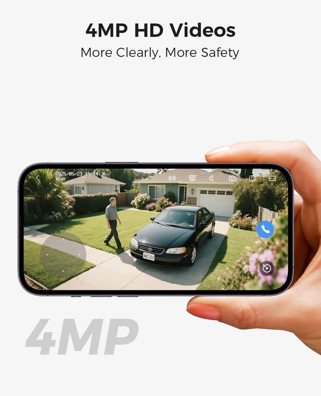 Alt view image 5 of 5 - GAIEXCE 2K Solar Security Camera Wireless Outdoor, 4MP HD Resolution, PIR/AI HumanDetection, 360 View Pan/Tilt, Colorful Night Vision, Two-Way Audio, 2.4G/5G WiFi
