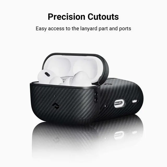 Alt view image 5 of 5 - PITAKA for AirPods Pro 2 Case, Slim-Fit Shockproof Protective AirPods Pro 2nd Generation Case, Compatible with MagSafe, 600D Aramid Fiber Made