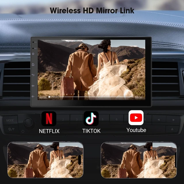 Alt view image 5 of 5 - Haudio 2 Din Car Radio with Wireless CarPlay & Android Auto, 7 Inch Touchscreen Car Stereo with Mirror Link,Android 13,Voice Control, FM/RDS, 25 Sets UI Fit All Cars,with Rear View Camera (2+32