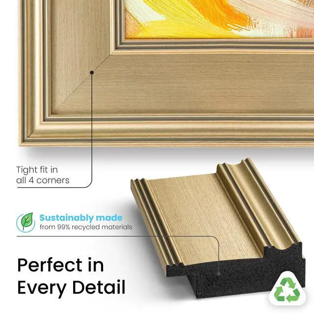 Alt view image 5 of 5 - Champagne 55" Premiere Deco TV Frame - Compatible ONLY with Samsung The Frame TVs (Fits 2021-2026, LS03A, LS03B, LS03C, LS03D, LS03FA)